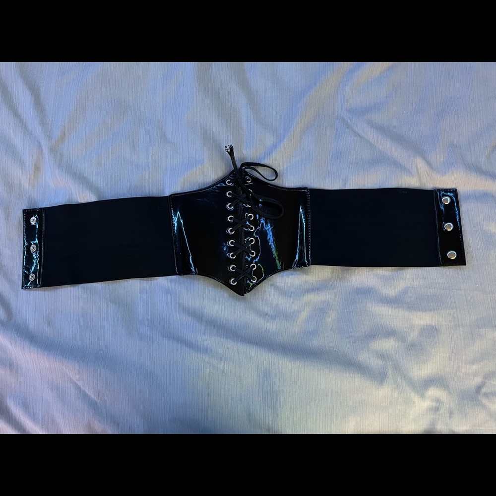 SHEIN Black shiny corset